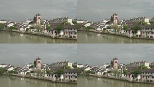 小桥 小桥流水 古镇 河流 上海 古建筑高清在线视频素材下载