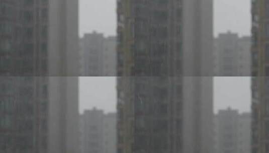 城市大雨与高楼的虚景高清在线视频素材下载