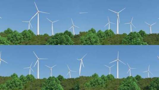 产生清洁可再生能源的风力涡轮机。替代能源高清在线视频素材下载