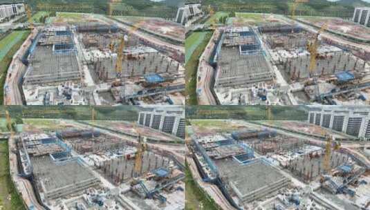 城市建设楼盘开发建筑工地航拍工程楼盘建设高清在线视频素材下载