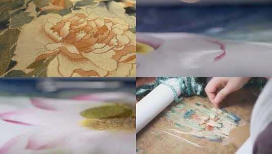 【合集】非物质文化遗产刺绣手艺人工艺高清在线视频素材下载