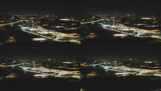 江苏宿迁城市夜景竖屏航拍高清在线视频素材下载