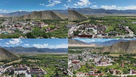 航拍西藏山南市桑耶寺高清在线视频素材下载
