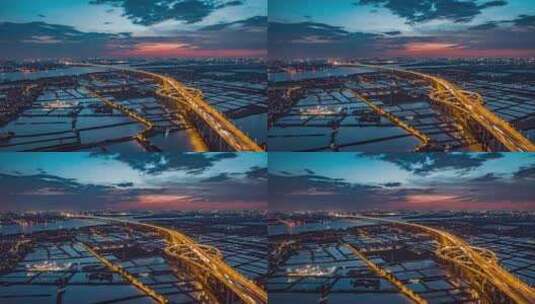 南沙大桥夜景高清在线视频素材下载