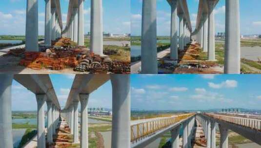 黄茅海大桥建设中三高清在线视频素材下载