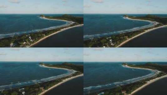 航拍海岛海岸线的风景高清在线视频素材下载