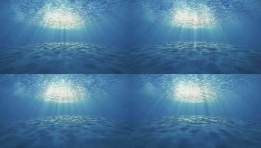 阳光照射进水底蓝色光线高清在线视频素材下载