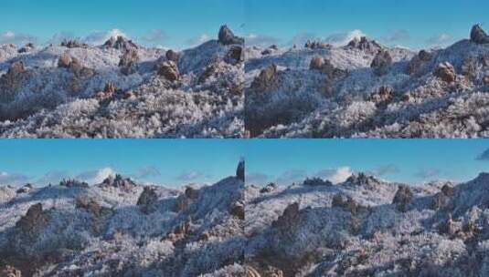 青岛崂山雪景崂山雾凇高清在线视频素材下载