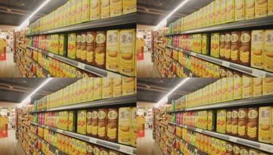 生鲜大型超市零食区高清在线视频素材下载