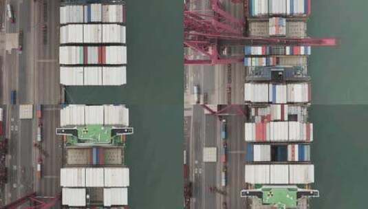 港口码头集装箱货轮运输高清在线视频素材下载