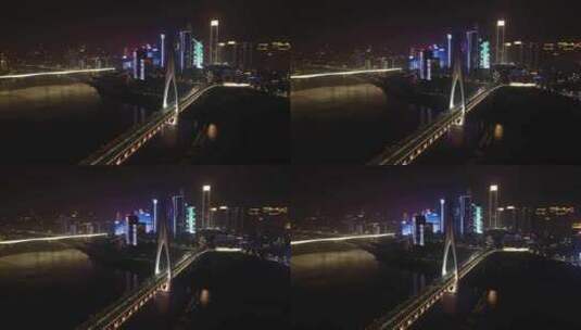 4K重庆江北嘴CBD夜景航拍高清在线视频素材下载