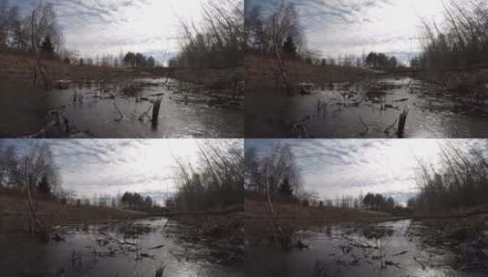 浑浊的河面高清在线视频素材下载