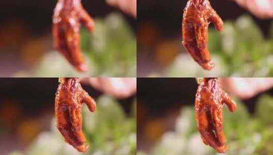 网红美食鸡爪年糕肉蟹煲 (25)高清在线视频素材下载