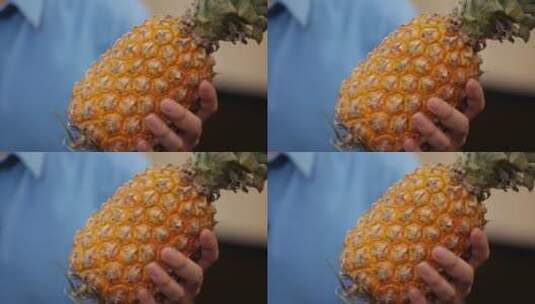 手里拿着菠萝 (3)高清在线视频素材下载