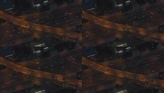 黑夜交通航拍高清在线视频素材下载