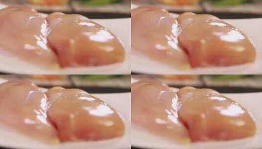 健康蛋白质鸡胸肉高清在线视频素材下载