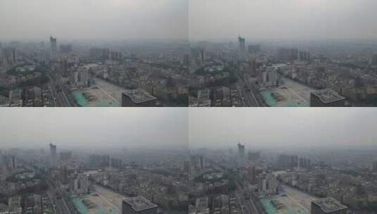雾霾中的镇区高清在线视频素材下载