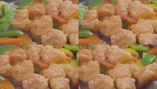 虾滑虾仁美食制作拍摄高清在线视频素材下载