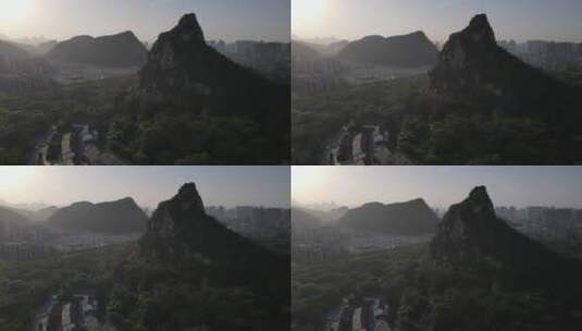 广西柳州奇石公园航拍高清在线视频素材下载