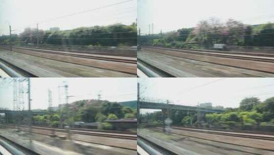 高铁车窗外的风景高清在线视频素材下载