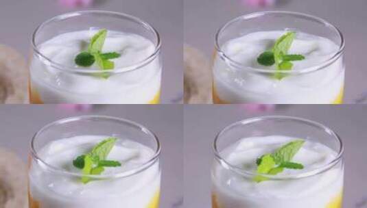 芒果酸奶代餐奶昔高清在线视频素材下载