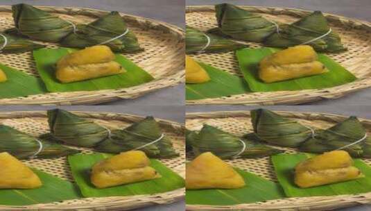 端午节粽子美食食材4k竖版实拍滑轨平移高清在线视频素材下载