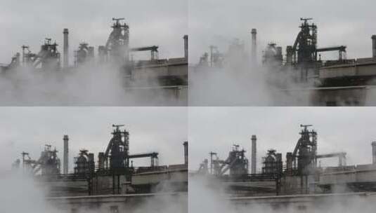 从工业现场升起的蒸汽高清在线视频素材下载