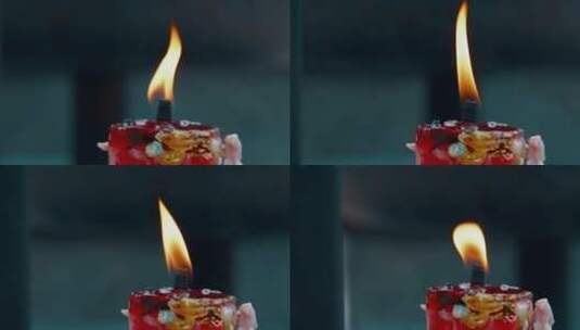 4K 寺庙蜡烛燃烧4K高清慢镜头高清在线视频素材下载
