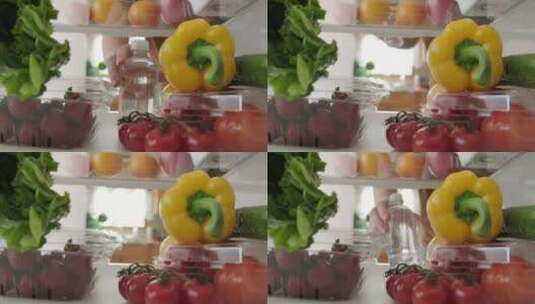 冰箱里的蔬菜4k高清在线视频素材下载