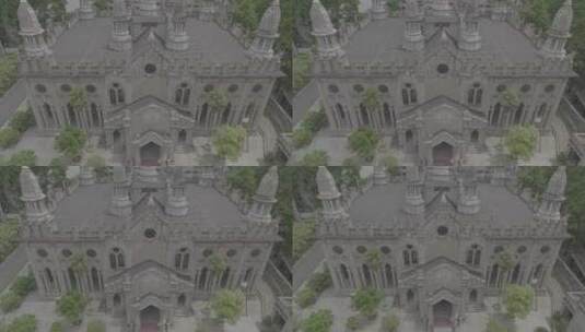 武汉古德寺，后拉上摇镜头高清在线视频素材下载