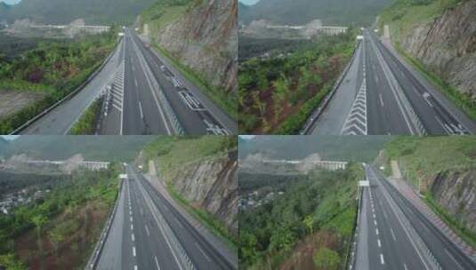 云南山区地形高速公路下长坡自救匝道高清在线视频素材下载