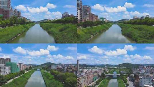 航拍惠州市惠阳淡澳河高清在线视频素材下载
