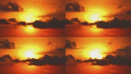 夕阳里行走的乌云高清在线视频素材下载