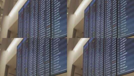 机场航班信息显示系统实拍高清在线视频素材下载
