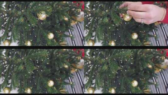 摘下圣诞树上的小玩意高清在线视频素材下载
