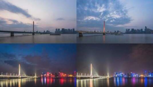 杭州钱江新城从白天到黑夜的时长高清在线视频素材下载
