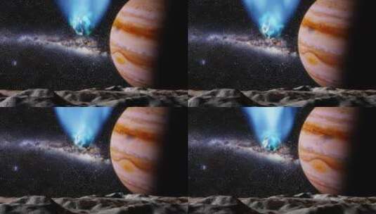 木星地球和陨石高清在线视频素材下载