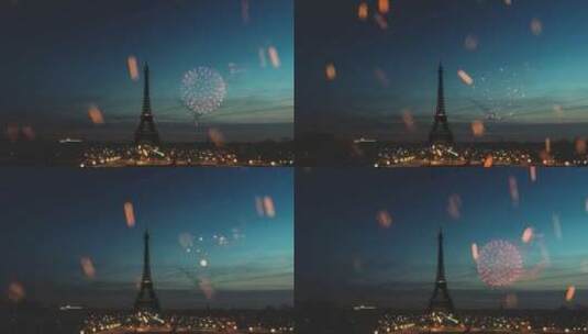 法国巴黎埃菲尔铁塔夜晚延时高清在线视频素材下载