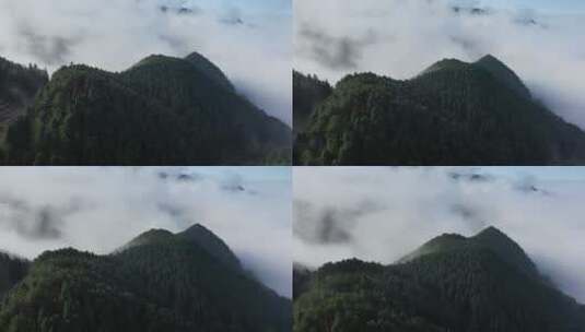 江西某地航拍大山森林云海大远景高清在线视频素材下载