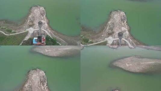 4K航拍重庆北碚嘉陵江自然景观高清在线视频素材下载