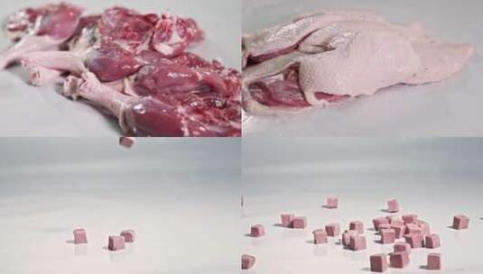 鸭肉原材料展示慢镜头1高清在线视频素材下载