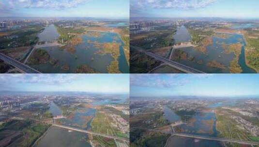 子龙大桥汊河冀之光太平河滹沱河高清在线视频素材下载