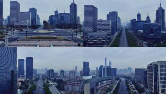 上海浦东世纪大道航拍高清在线视频素材下载