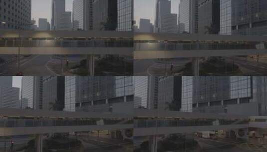 香港中环国金中心人行天桥高清在线视频素材下载