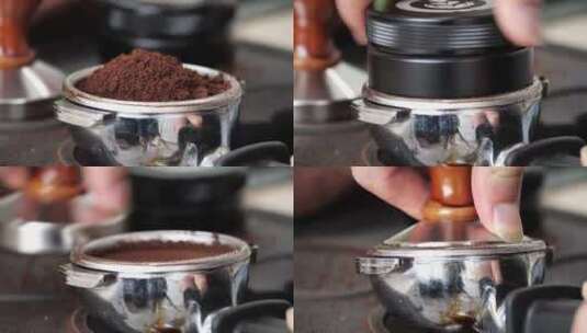 咖啡制作咖啡萃取咖啡机高清在线视频素材下载