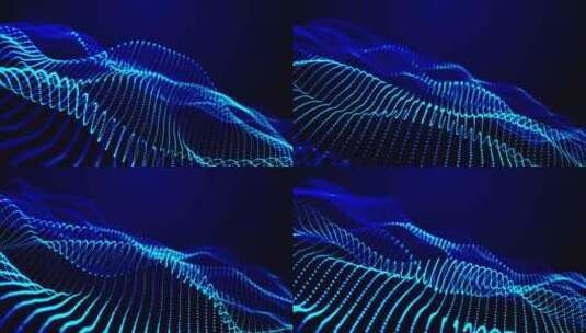 粒子波背景环蓝色V5高清在线视频素材下载