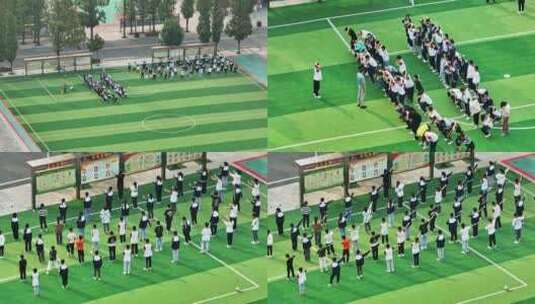 汝南县学生跳操高清在线视频素材下载