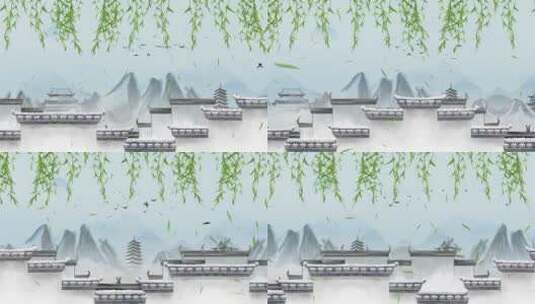 江南古风水乡建筑中国风古镇LED视频素材高清在线视频素材下载