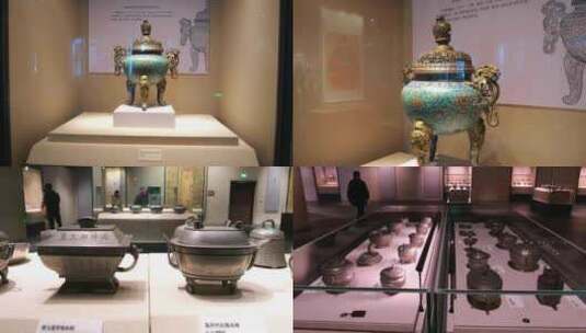 孔子博物馆 青铜器 古代瓷器 卦书高清在线视频素材下载