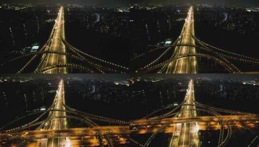 城市立交桥夜景车辆车流视频素材高清在线视频素材下载